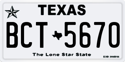 TX license plate BCT5670