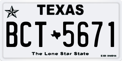 TX license plate BCT5671
