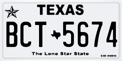 TX license plate BCT5674