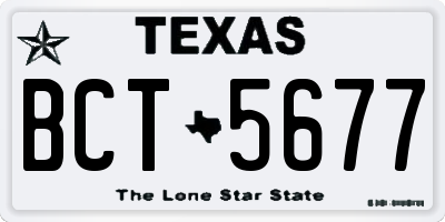 TX license plate BCT5677