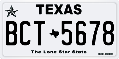 TX license plate BCT5678