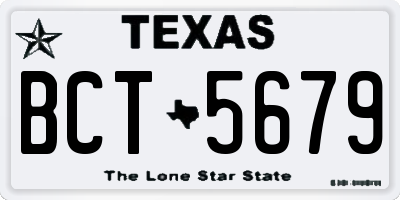 TX license plate BCT5679