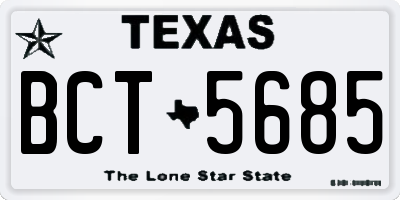 TX license plate BCT5685