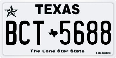 TX license plate BCT5688