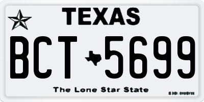 TX license plate BCT5699
