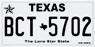 TX license plate BCT5702