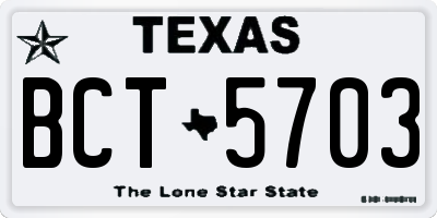 TX license plate BCT5703
