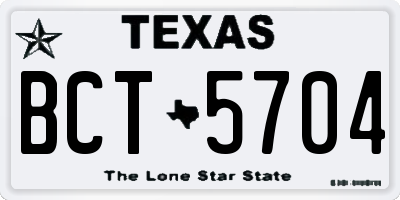TX license plate BCT5704