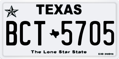 TX license plate BCT5705