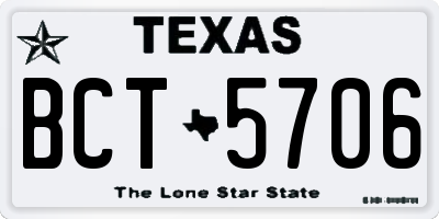 TX license plate BCT5706