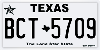 TX license plate BCT5709