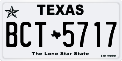 TX license plate BCT5717