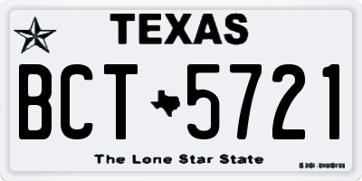 TX license plate BCT5721