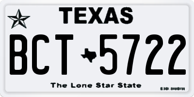 TX license plate BCT5722