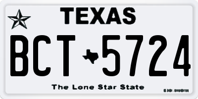 TX license plate BCT5724