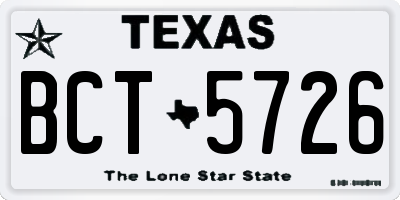 TX license plate BCT5726