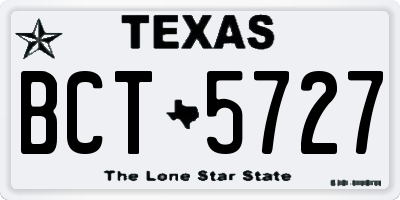 TX license plate BCT5727