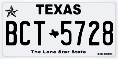 TX license plate BCT5728