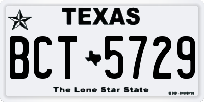 TX license plate BCT5729