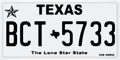 TX license plate BCT5733