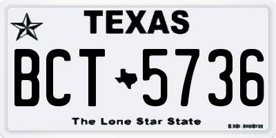 TX license plate BCT5736