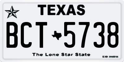 TX license plate BCT5738