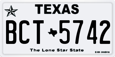 TX license plate BCT5742