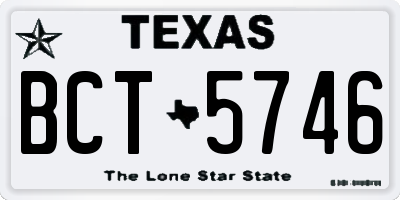 TX license plate BCT5746