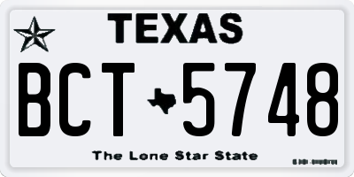 TX license plate BCT5748
