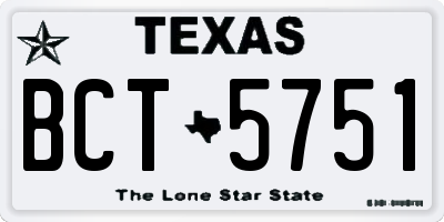 TX license plate BCT5751