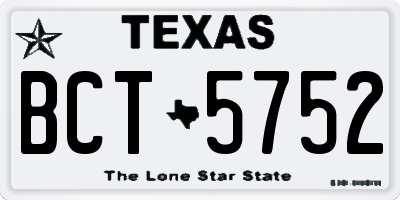 TX license plate BCT5752