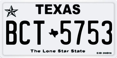 TX license plate BCT5753