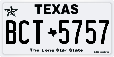 TX license plate BCT5757