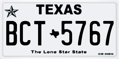 TX license plate BCT5767