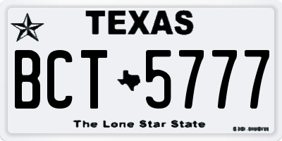 TX license plate BCT5777