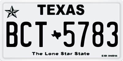 TX license plate BCT5783