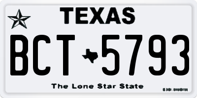 TX license plate BCT5793