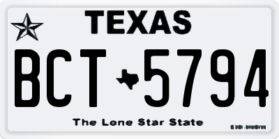 TX license plate BCT5794