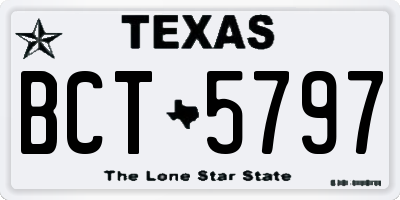 TX license plate BCT5797