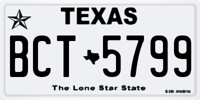 TX license plate BCT5799