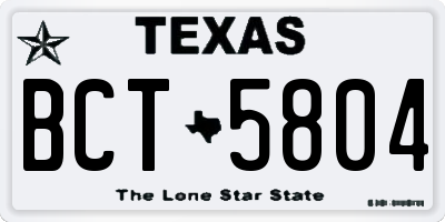 TX license plate BCT5804