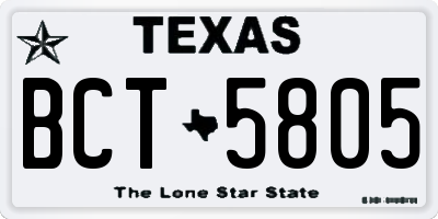 TX license plate BCT5805