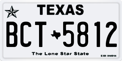 TX license plate BCT5812