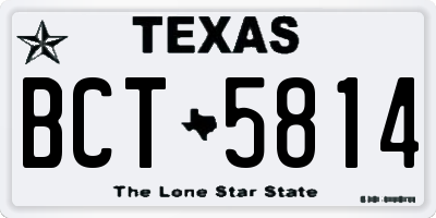 TX license plate BCT5814