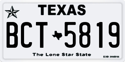 TX license plate BCT5819