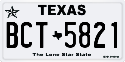 TX license plate BCT5821