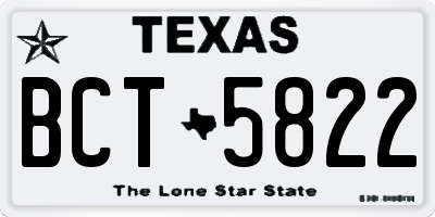 TX license plate BCT5822