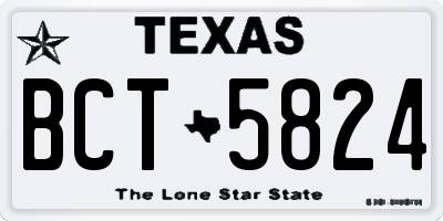 TX license plate BCT5824