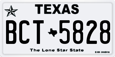 TX license plate BCT5828