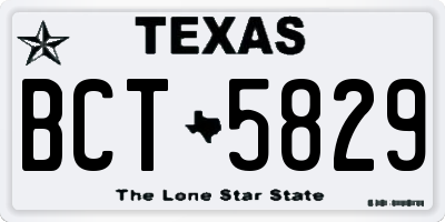 TX license plate BCT5829